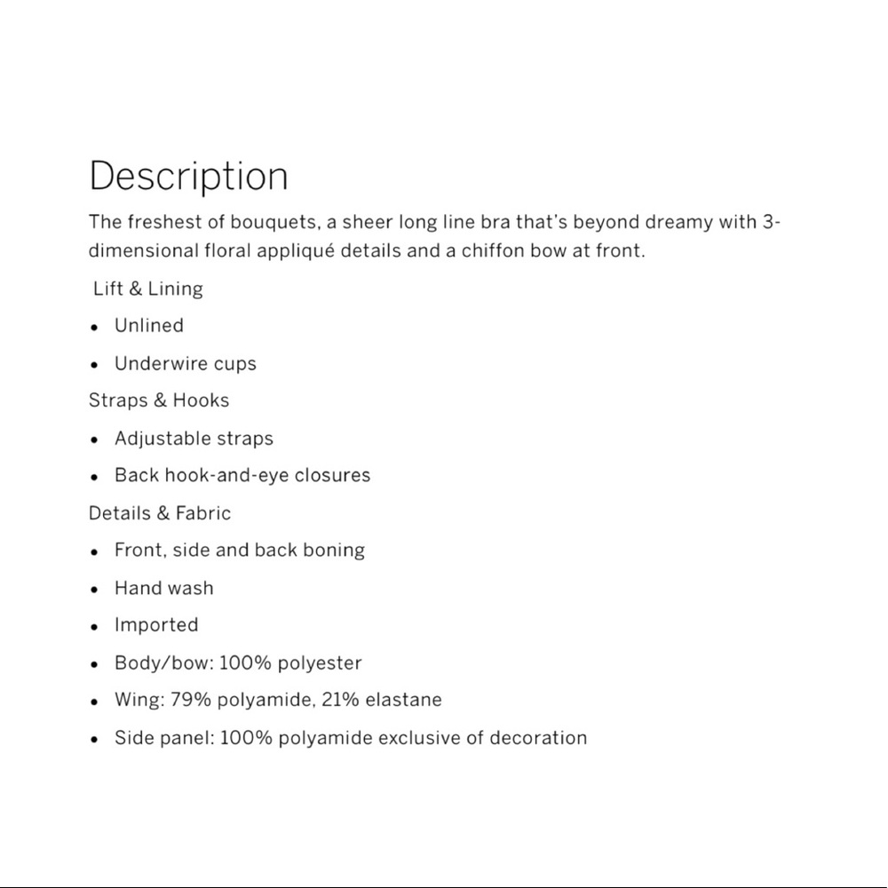 VS Dream Angels Floral Black Appliqué Unlined Bra - Picture 5 of 8
